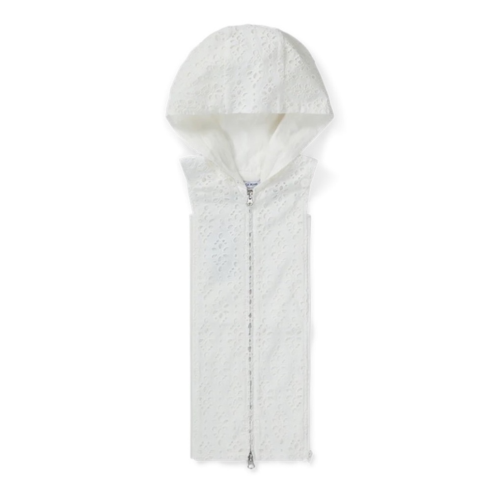 $248 NWT Veronica Beard Marlo Cotton white Eyelet Hoodie Dickey jacket insert